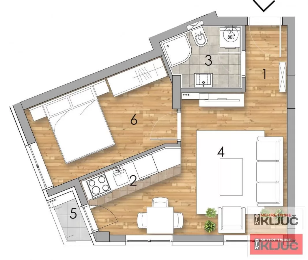 PODBARA, 38m2, Jednoiposoban sa pdv, Izgradnja 1