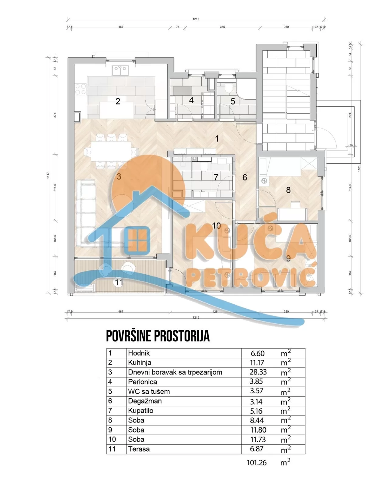 četvorosoban stan, 101 m2, Crveni krst, Matije Bana ID: p-016226 13