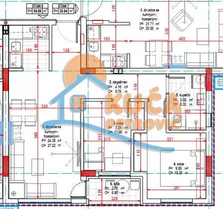 četvorosoban stan, 50.86 m2, Pantelej, Kosovke Devojke ID: p-015734 2