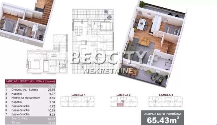 četvorosoban stan, 85 m2, Veternik ID: 131613 1