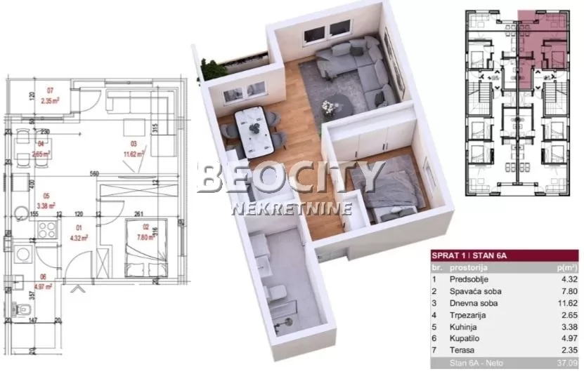 Dvosoban stan, 37 m2, Novi Sad ID: 131647 1