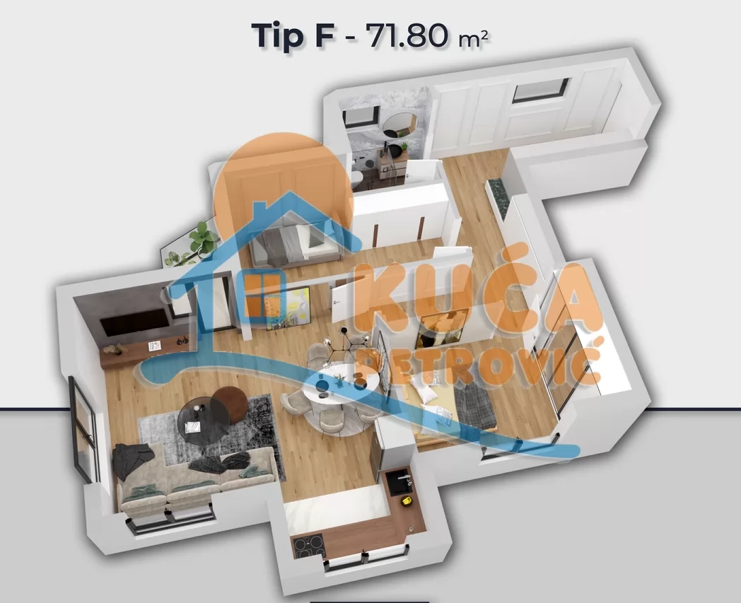Trosoban stan, 72 m2, Čair, Takovska ID: p-016275 4