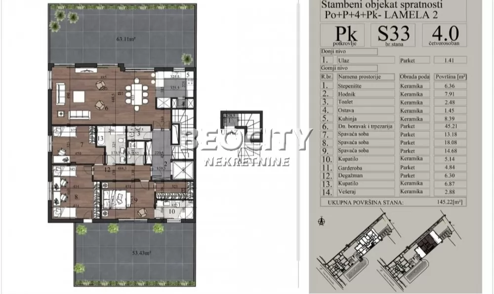 četvorosoban stan, 253 m2, Liman 4 ID: 126977 1