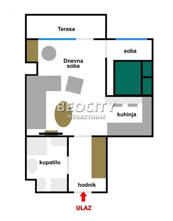 Dvosoban stan, 36 m2, Adamovićevo naselje, Cara Dušana ID: 131366 9