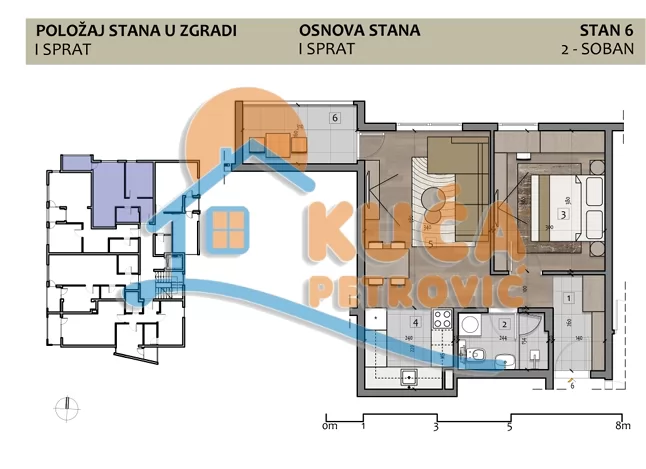 Jednosoban stan, 45.41 m2, Duvanište, Naserova ID: p-015793 3