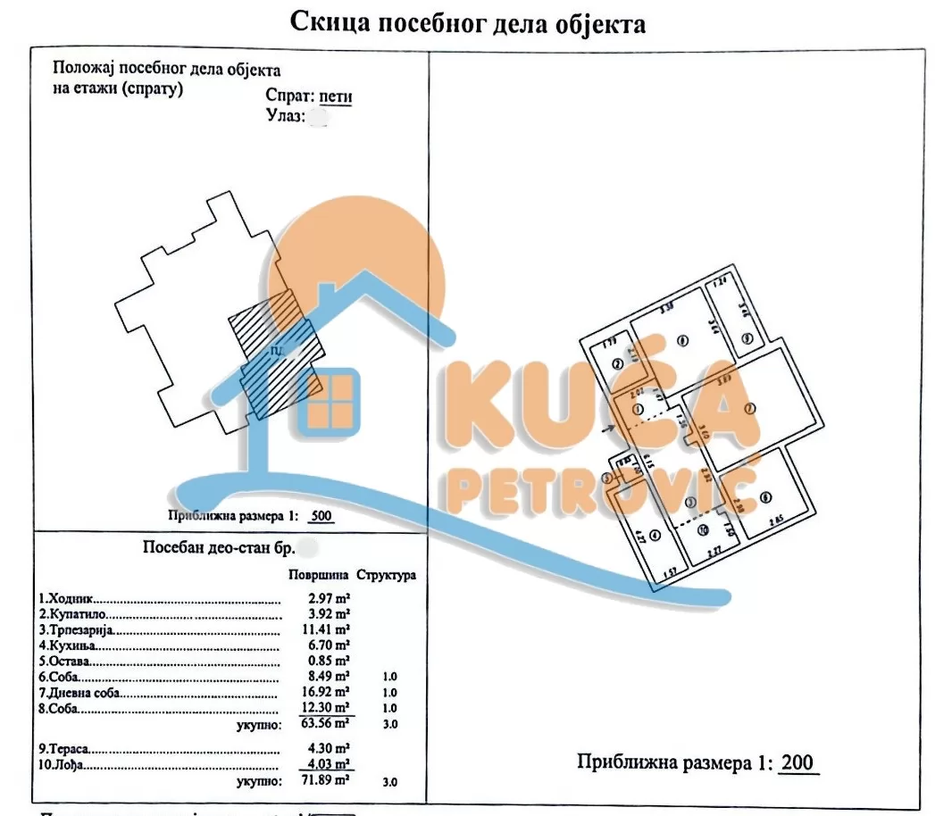Trosoban stan, 72 m2, Duvanište, Vizantijski bulevar ID: p-016410 17