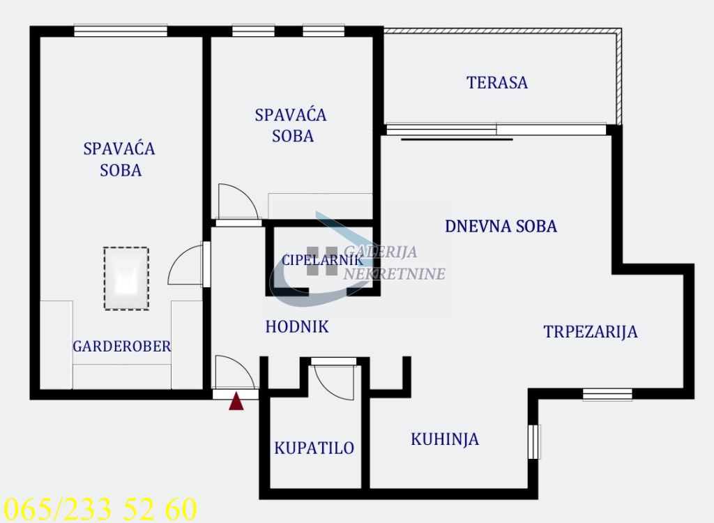 Vračar  Južni bulevar   Šumatovačka 83m2 3