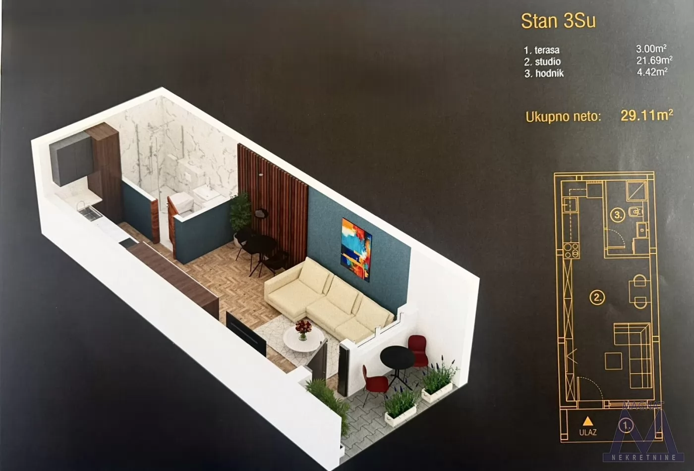 Stan,PETROVARADIN,ALIBEGOVAC,kv: 29, € 43500, ID: 1019364 1