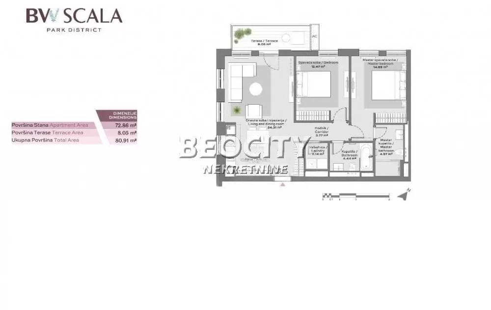 Trosoban stan, 81 m2, Centar, Luke Celovica Trebinjca ID: 132014 9