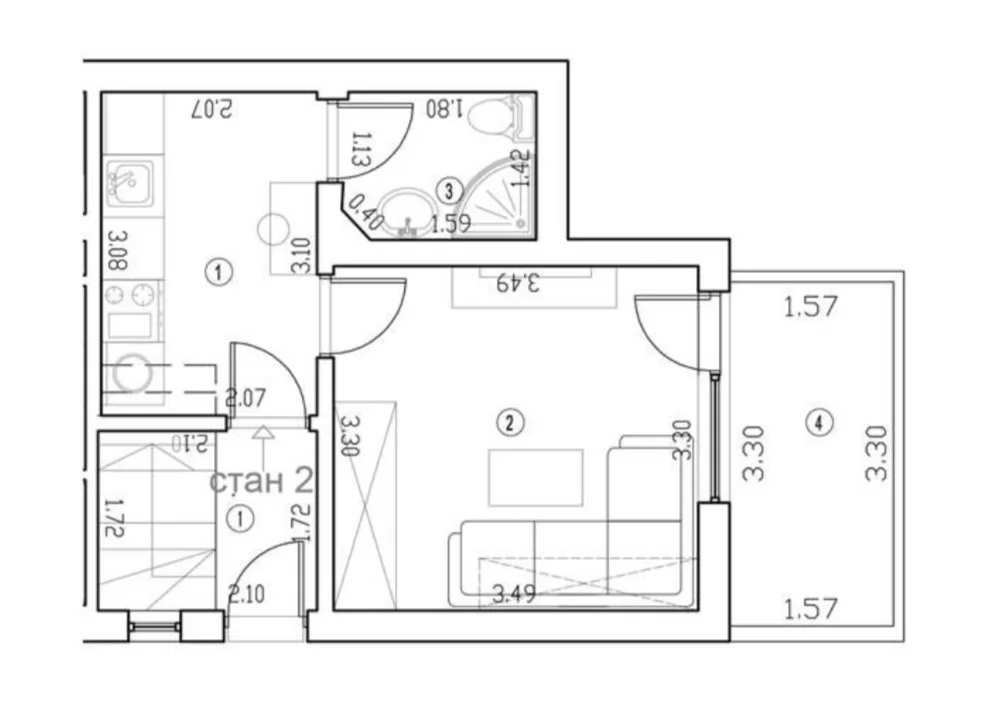 Stan,SREMSKA KAMENICA,CENTAR,kv: 29, € 64000, ID: 1019227 9