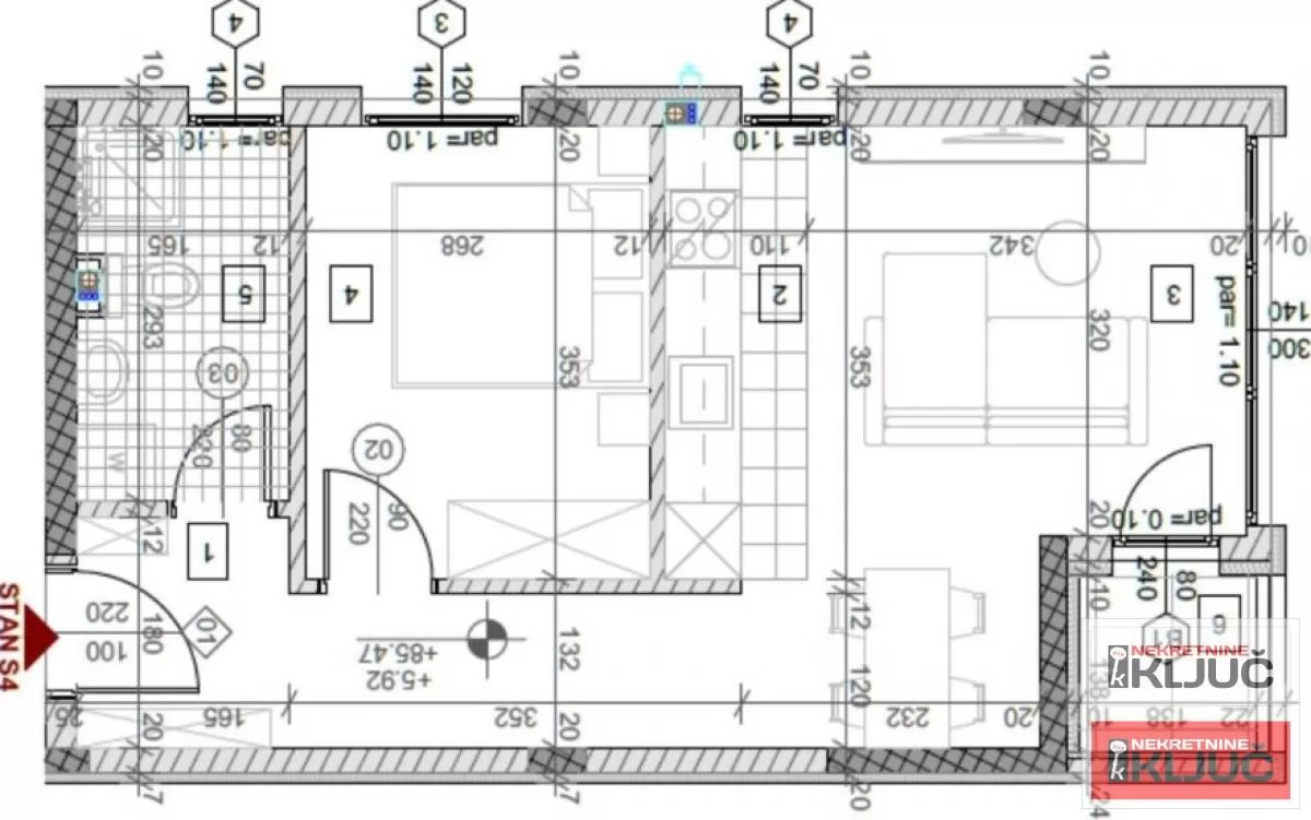 VETERNIČKA RAMPA, 41m2, Dvosoban sa pdv 2