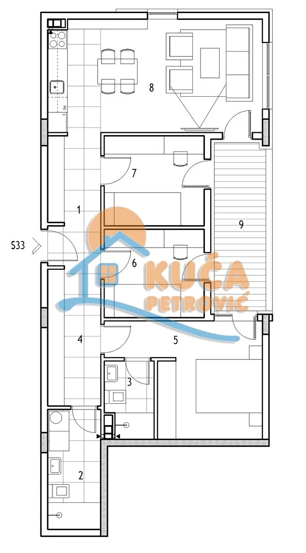 četvorosoban stan, 78 m2, Dom zdravlja, Jovana Skerlića ID: p-016425 3