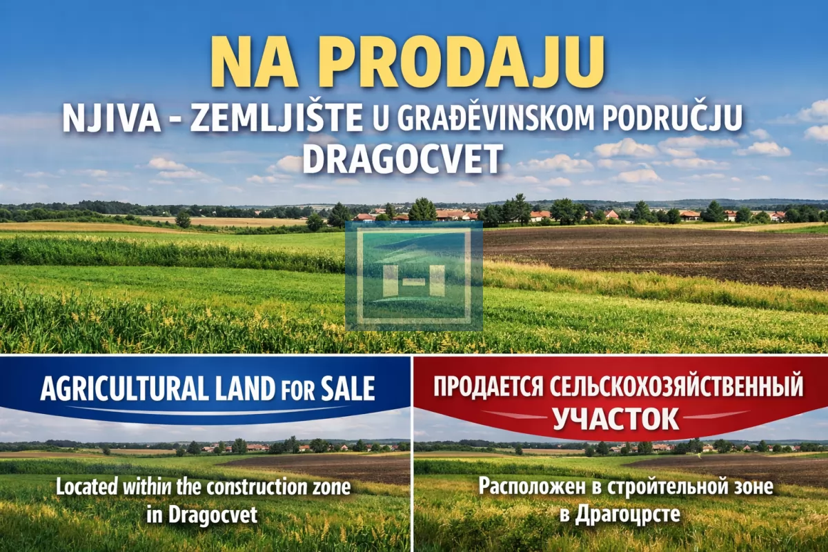 Na prodaju njiva - zemljiste u gradjevinskom području Dragocvet 1