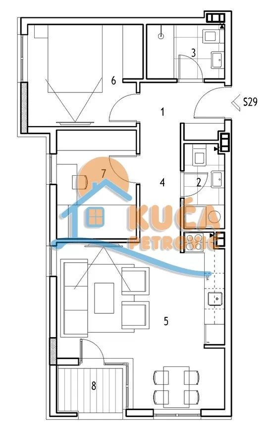 Trosoban stan, 53.5 m2, Dom zdravlja, Jovana Skerlića ID: p-016424 3