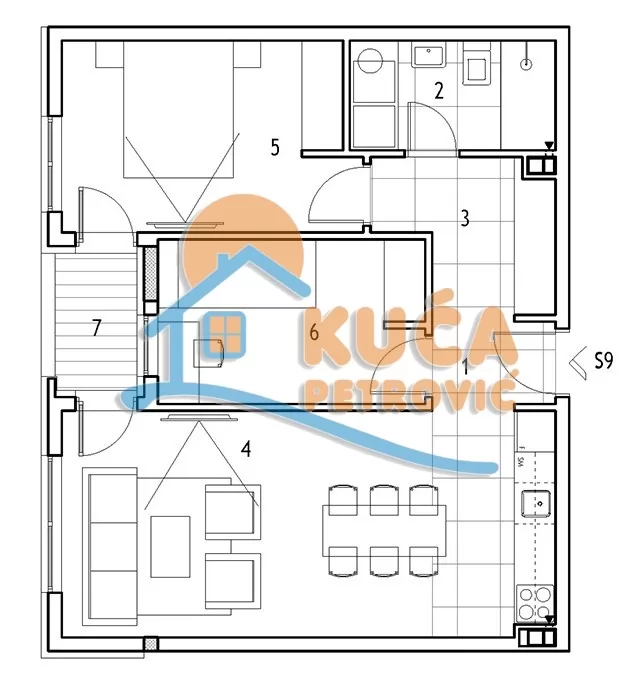 Trosoban stan, 57.5 m2, Dom zdravlja, Jovana Skerlića ID: p-016416 3