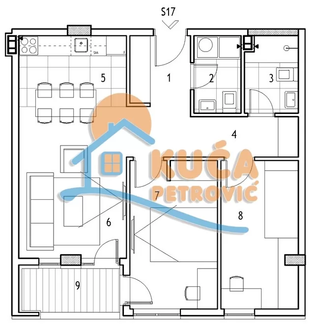 Trosoban stan, 61.4 m2, Dom zdravlja, Jovana Skerlića ID: p-016422 3