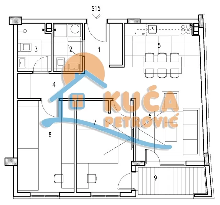 Trosoban stan, 65.6 m2, Dom zdravlja, Jovana Skerlića ID: p-016419 3