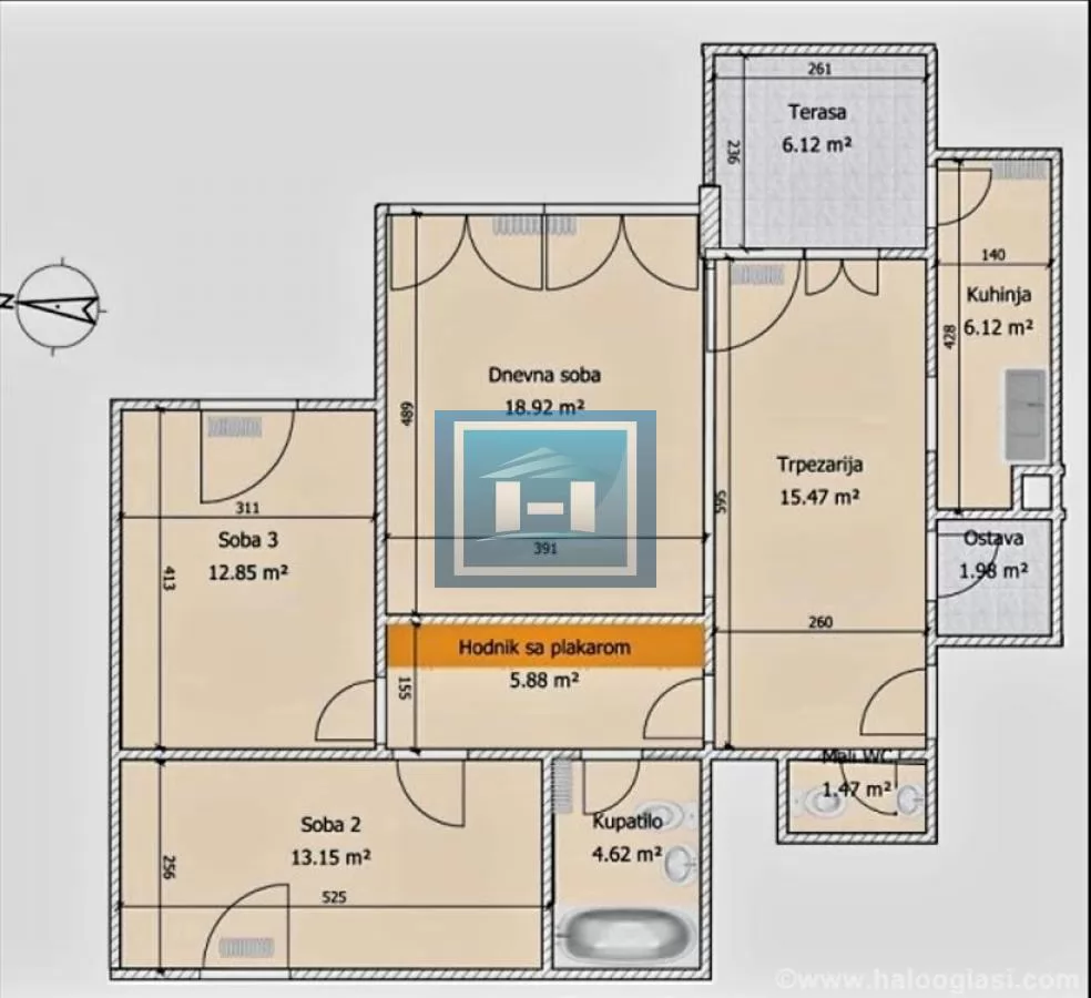 Trosoban stan 80 m², Centar, Jagodina 13
