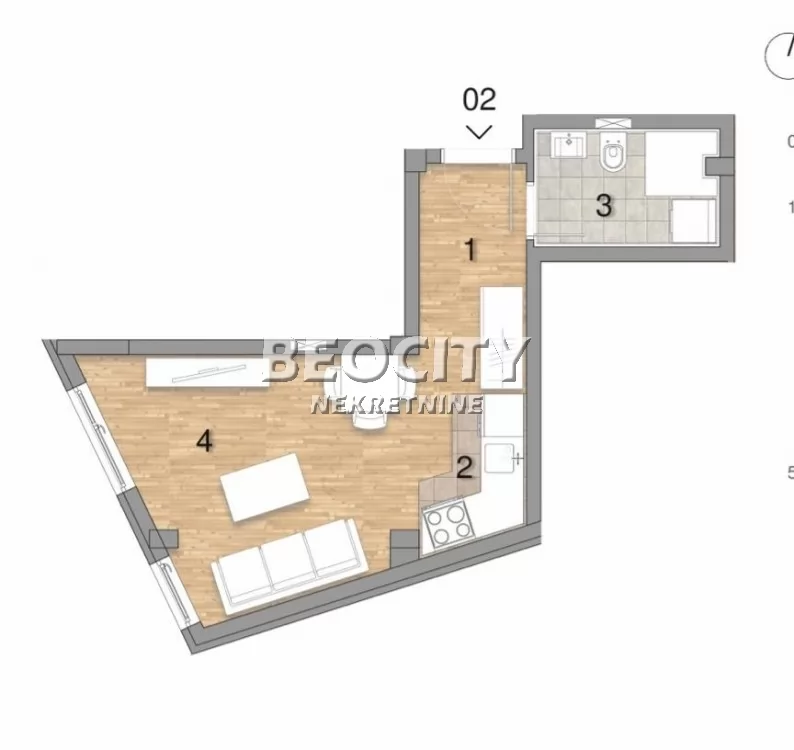 Jednosoban stan, 25 m2, Telep ID: 132750 1