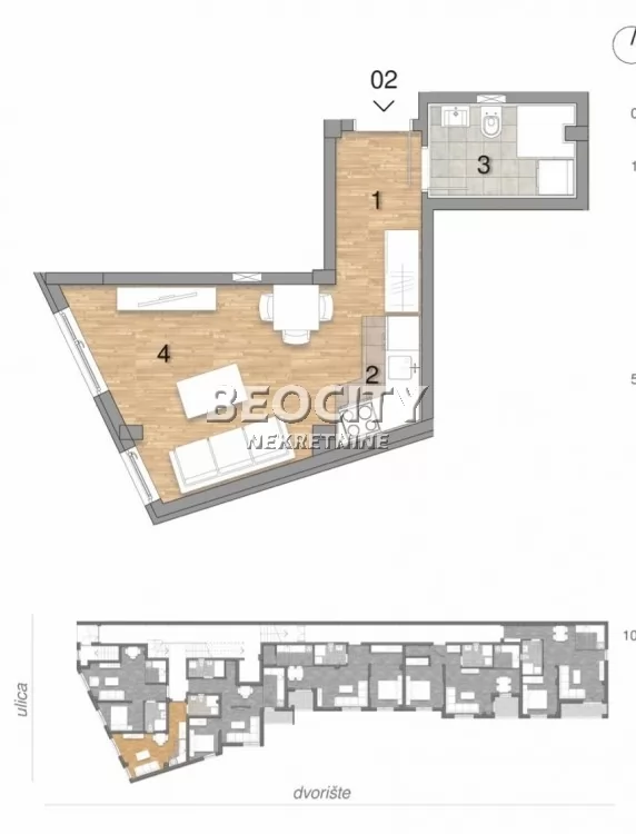 Jednosoban stan, 25 m2, Telep ID: 132750 2