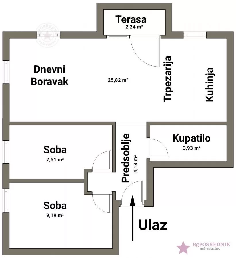 Voždovac. Lekino brdo, Braće Kovač, 53m2 2