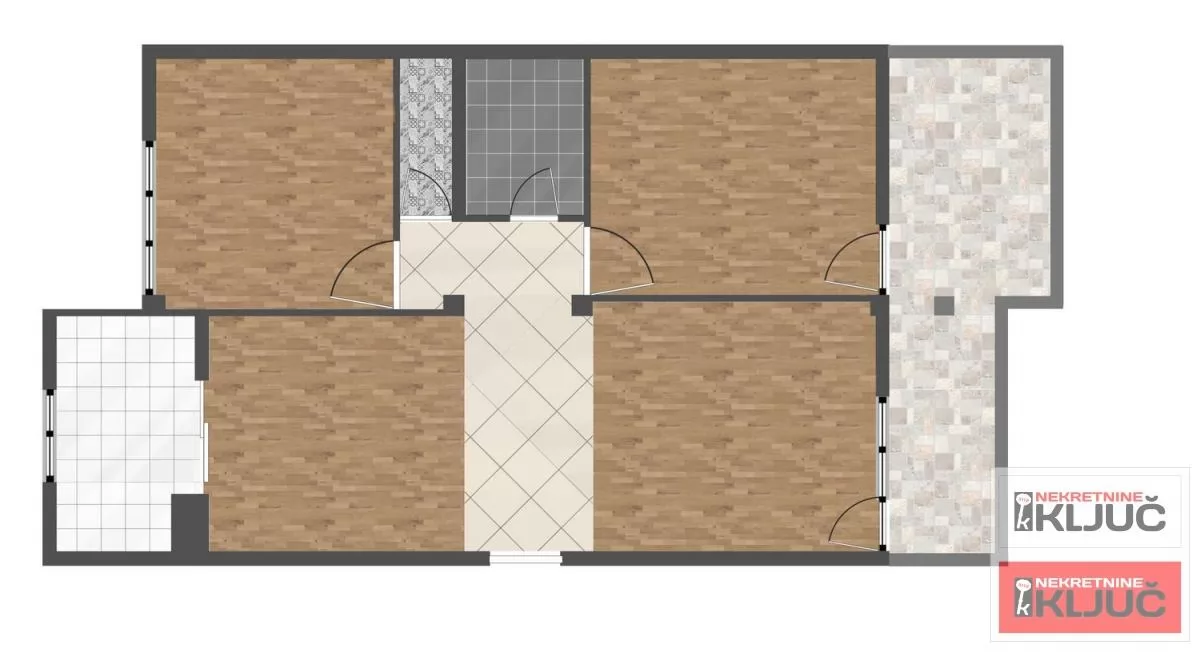 NOVO NASELJE, 75m2+terasa, Trosoban, Renoviran 15