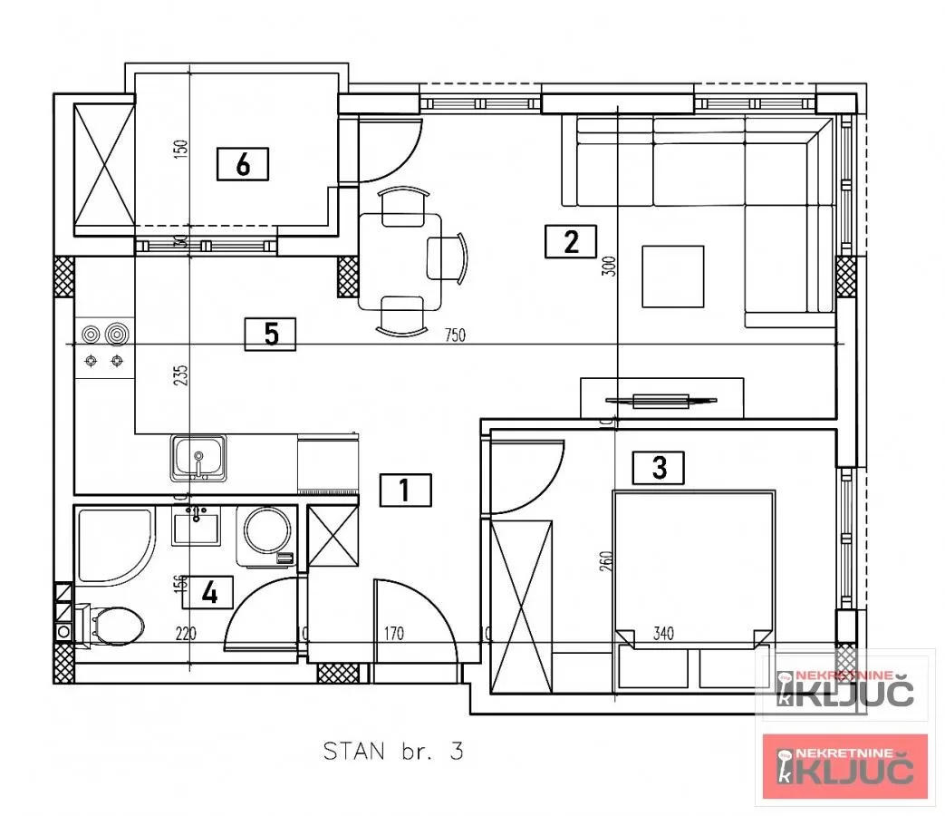 ADICE, 40m2, Dvosoban sa pdv 1