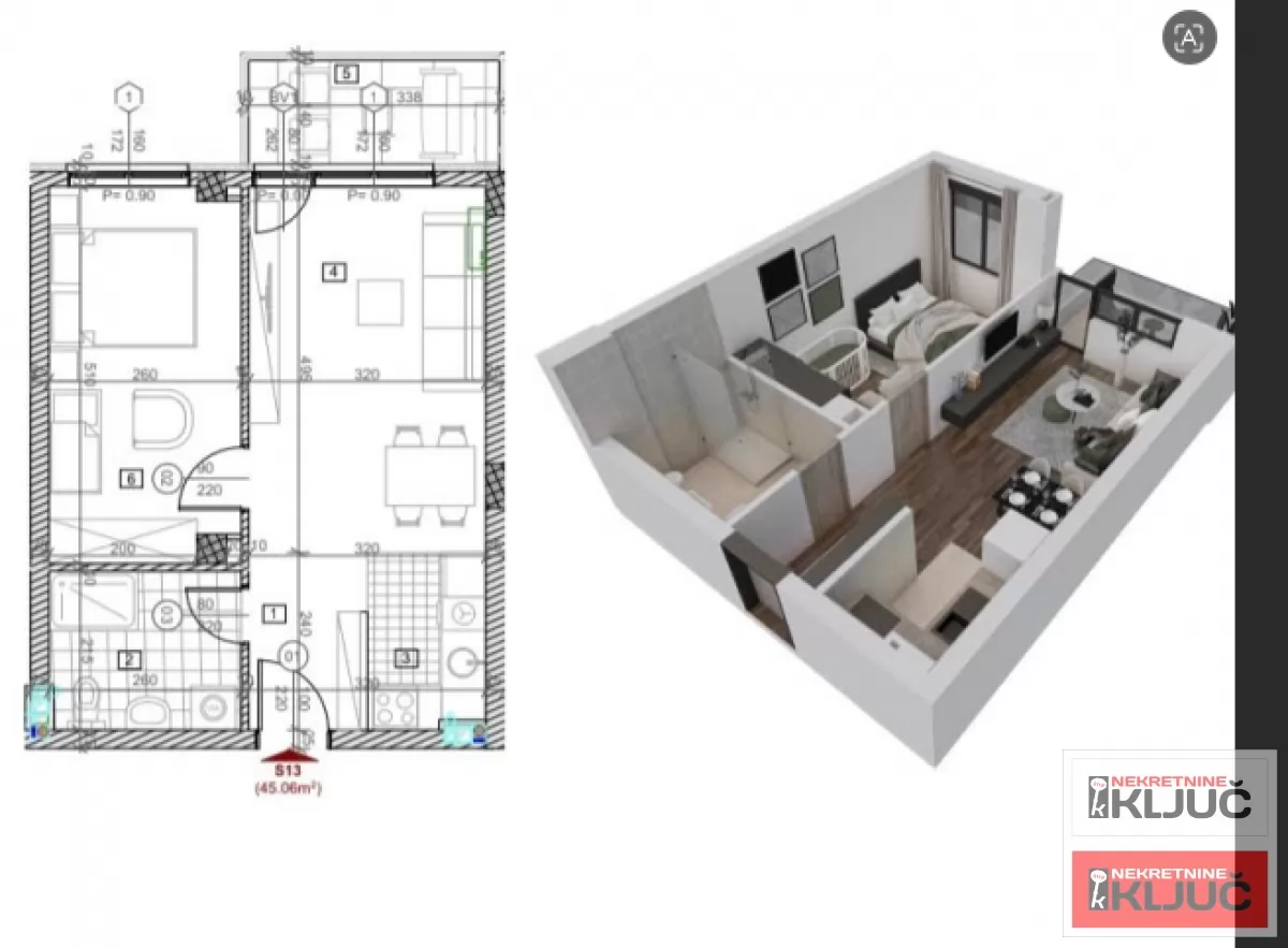 Dvosoban stan 45 m² sa pdv, Telep, Novi Sad, 2. sprat 1