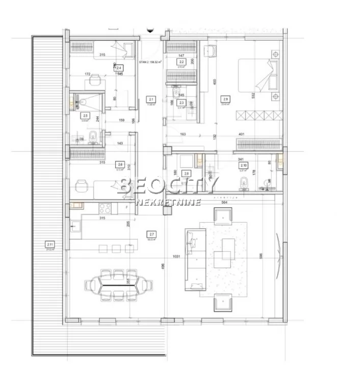 četvorosoban stan, 158 m2, Vračar ID: 94833 15