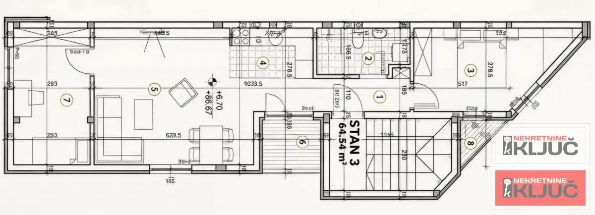 VETERNIČKA RAMPA, 65m2, Trosoban sa pdv 1