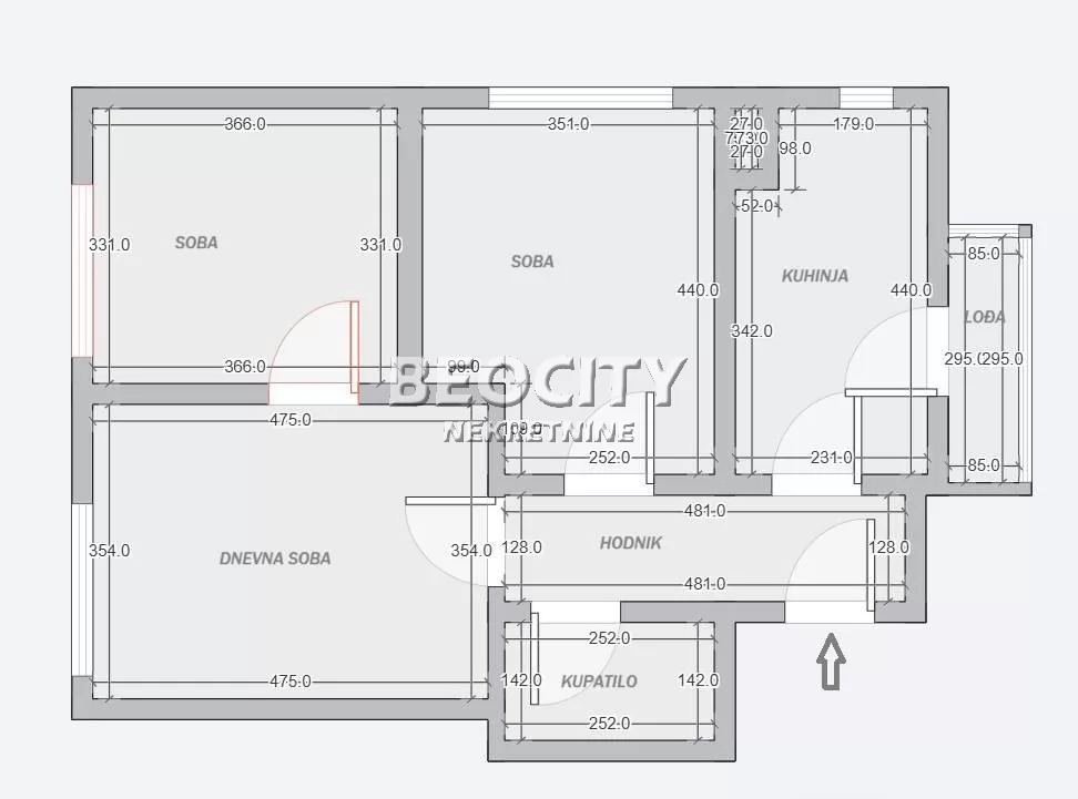 Trosoban stan, 68 m2, Centar, Cara Lazara ID: 132765 18