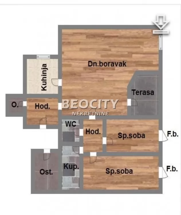 Trosoban stan, 83 m2, Novo naselje, Kaće Dejanović ID: 134054 11