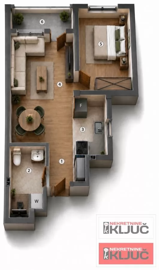 ADICE, 41m2, Dvosoban sa pdv, Parking mesto 1
