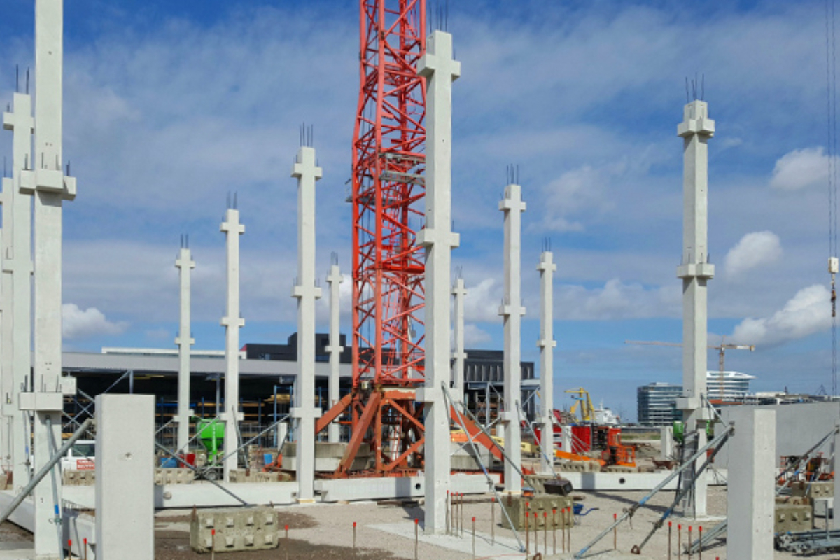 Mombarg Beton - prefab beton kolommen voor Imagewharf Amsterdam Mombarg Beton - prefab beton kolommen voor Imagewharf Amsterdam