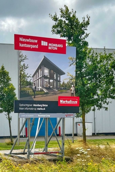 Mombarg Beton - bouwbord nieuwe kantoor