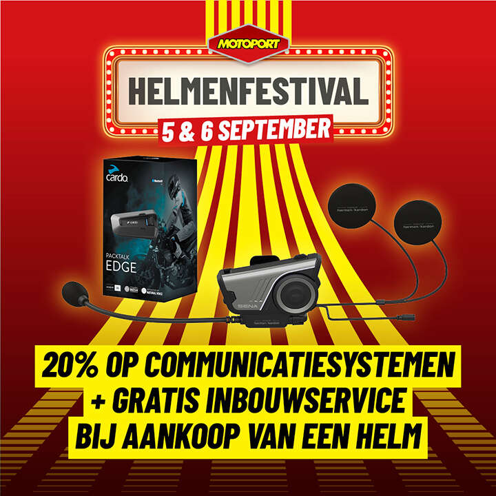 Korting op communicatiesystemen - Helmenfestival - MotoPort