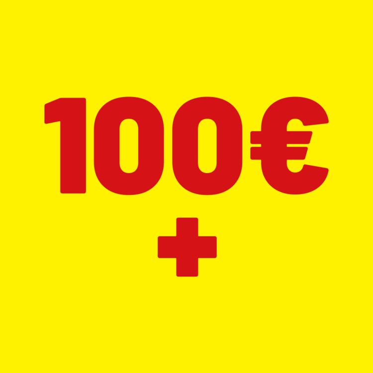 100 euro plus geel
