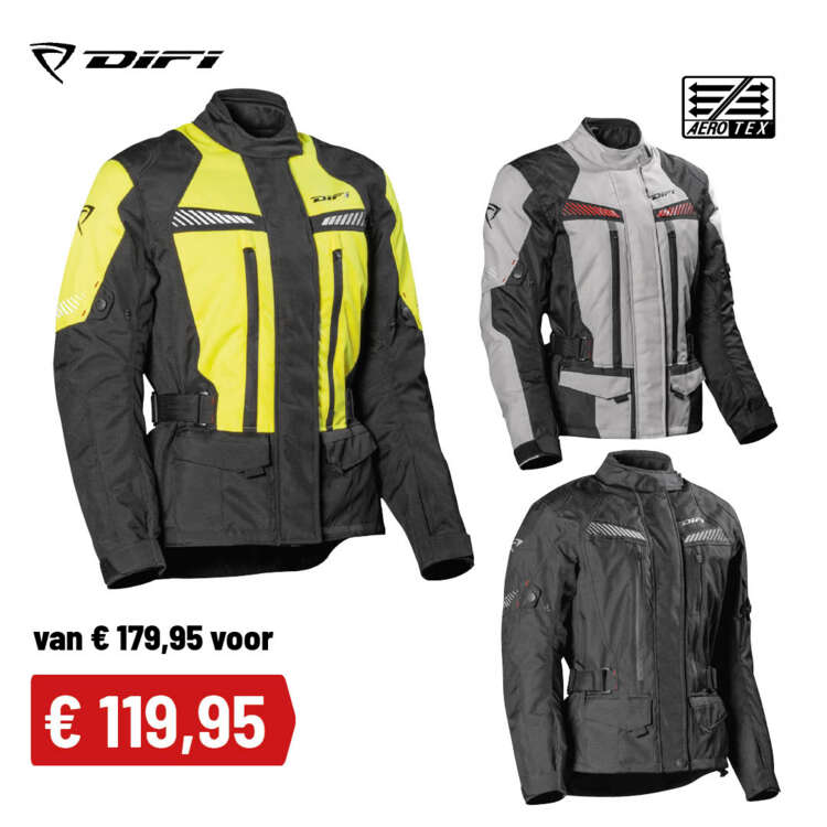 Acties Pasen- Difi Aerotex Compass motorjas textiel - MotoPort