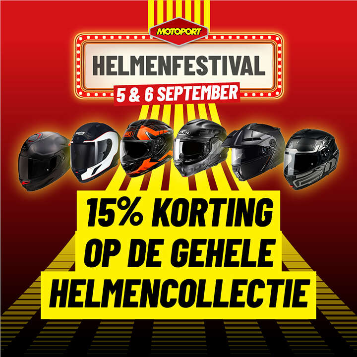 Korting op gehele collecti motorhelmen - Helmenfestival - MotoPort