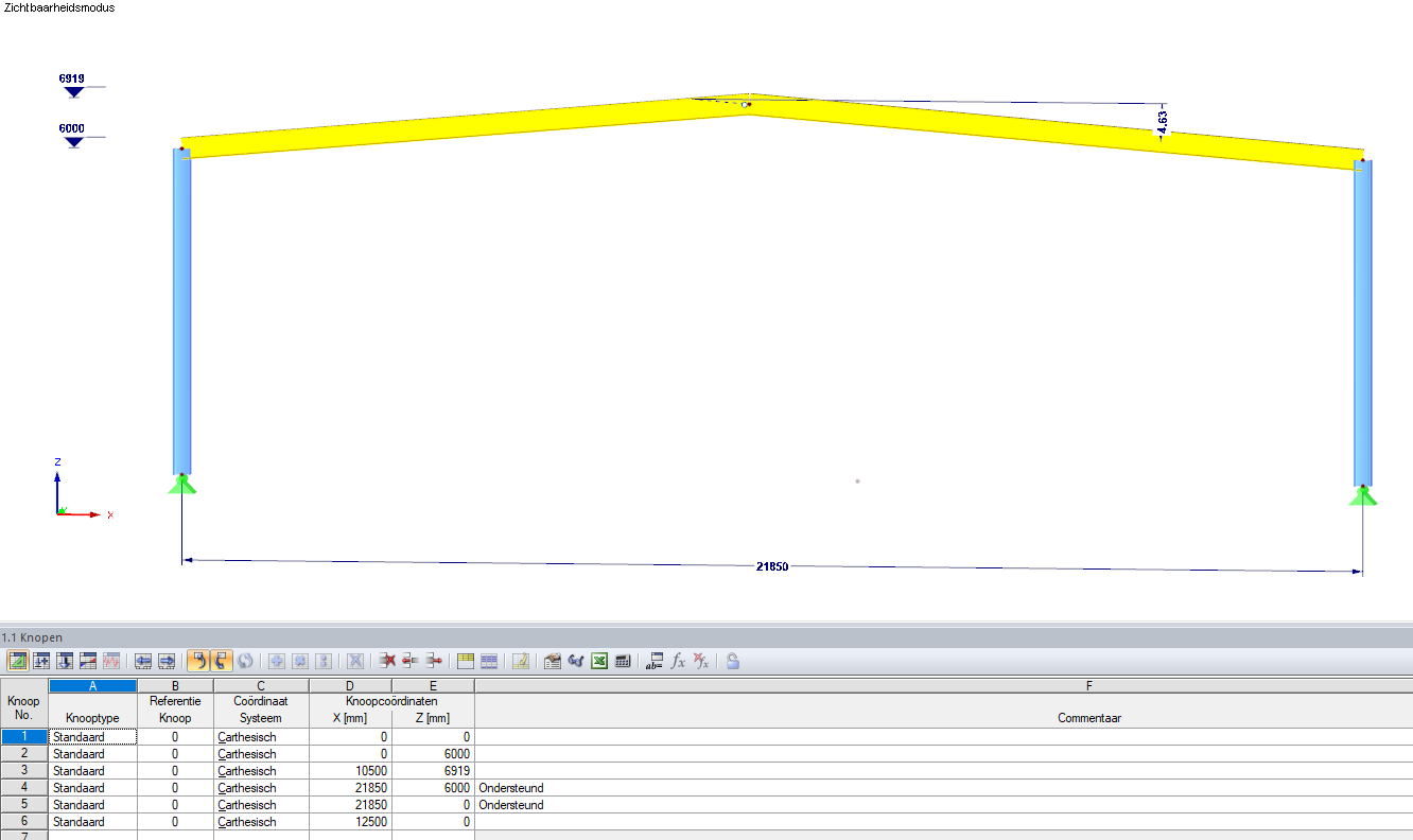 Exporteren van modelgegevens van RFEM naar excel