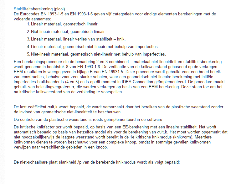 IDEA Connection knikfactor volgens eurocode EN1993-1-5 en EN1993-1-6