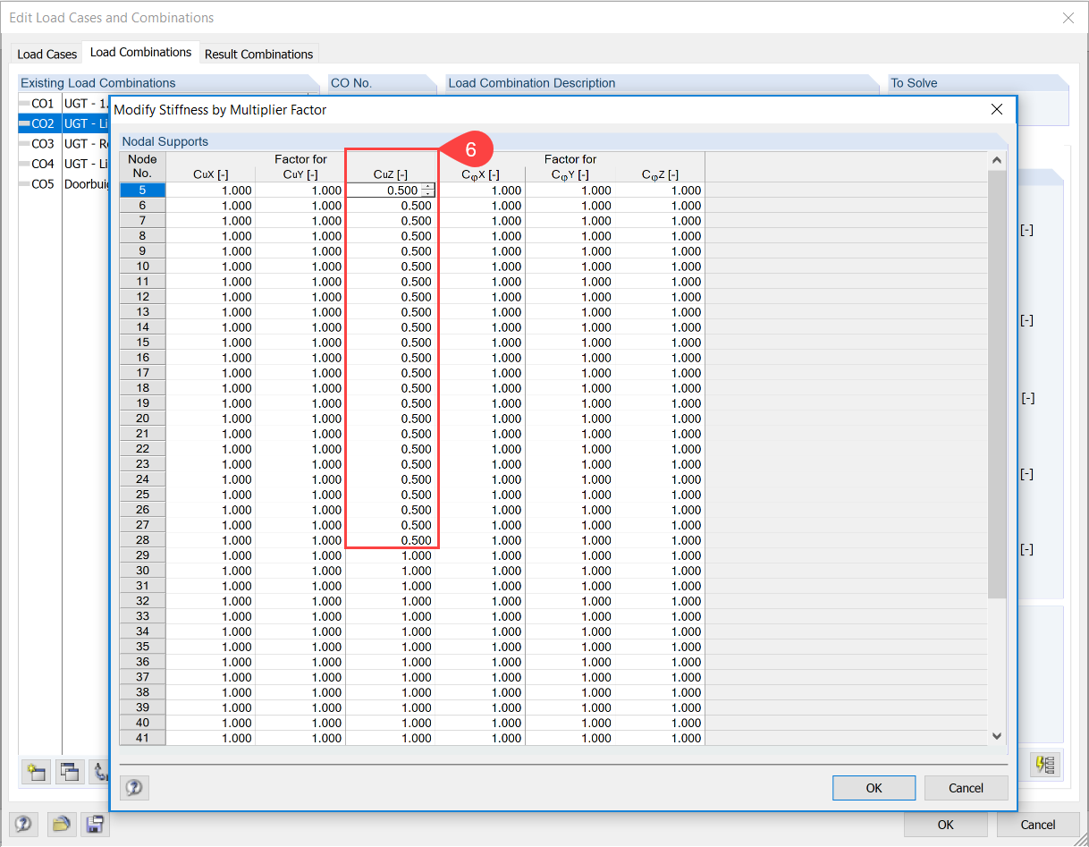 Pas stijfheid aan met vermenigvuldigingsfactor in rekensoftware RFEM