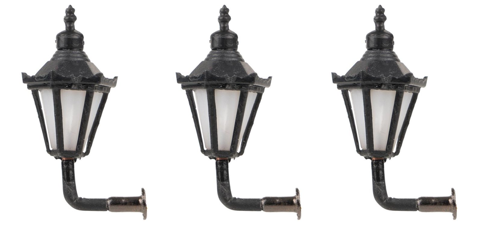 1:87 Led-Wandlampen Zeskant Lantaarn M Kroon 3 Stuks