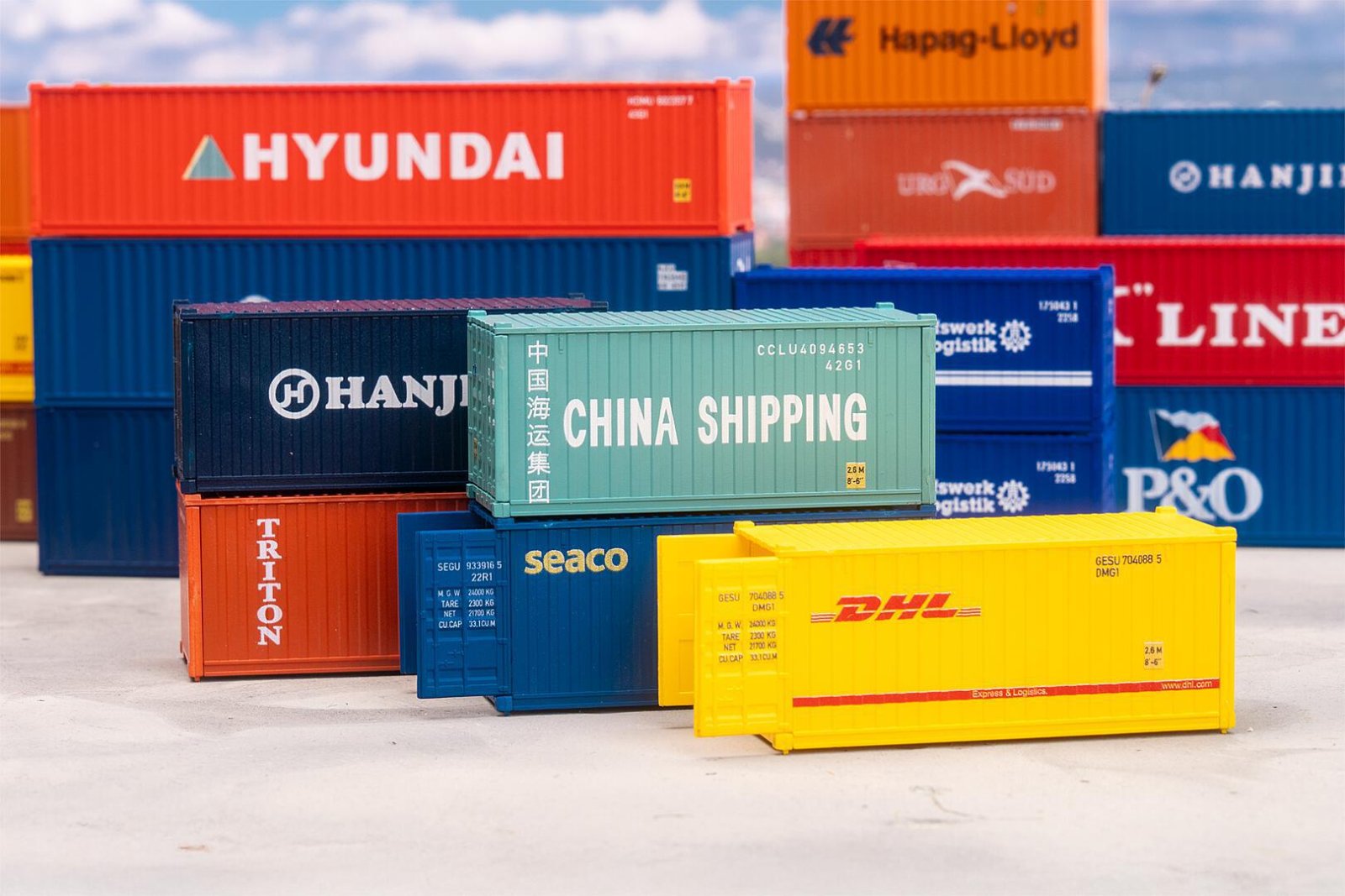 20' Container, 5Er-Set