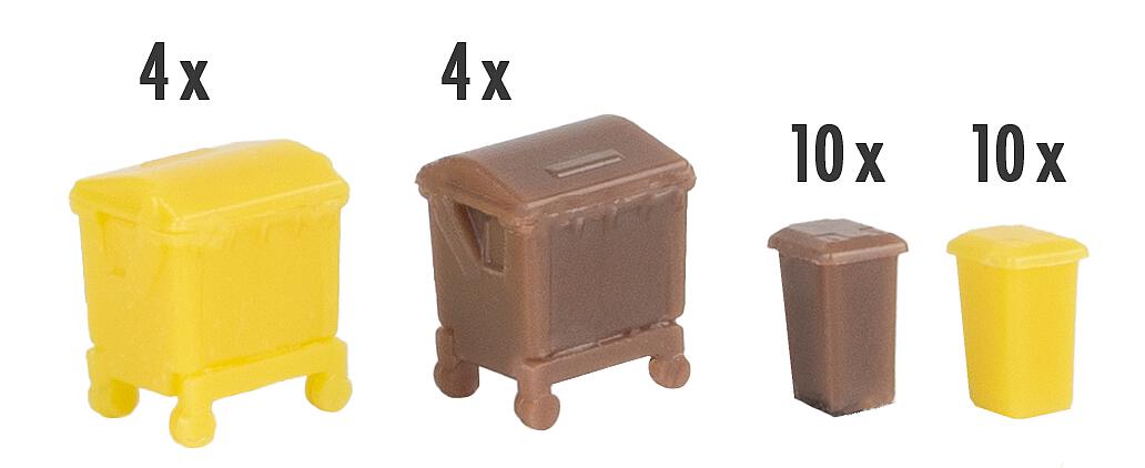 Afvalemmer Set, Bruin En Geel