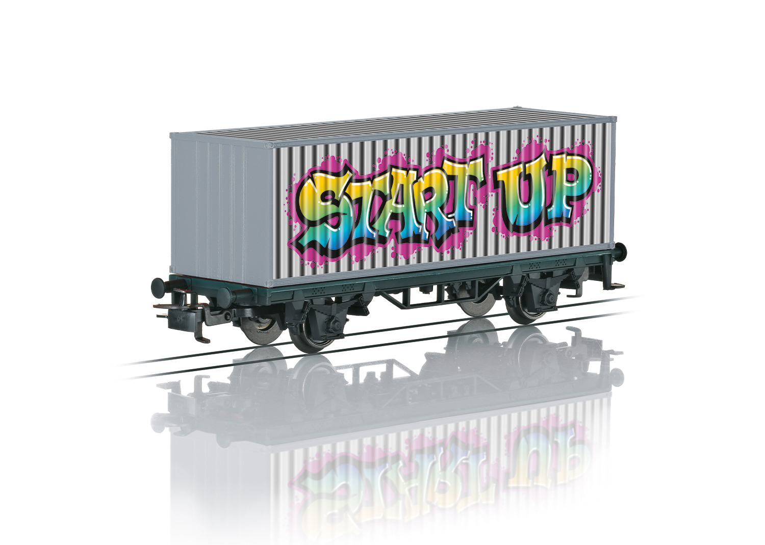Containerwagen Graffiti