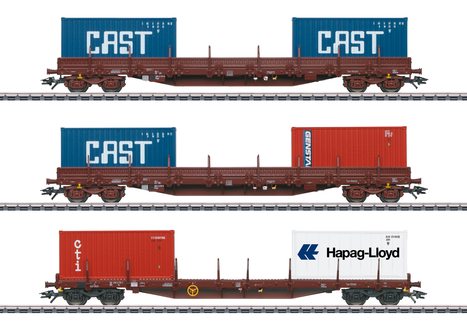 Containerwagen-Set SNCB