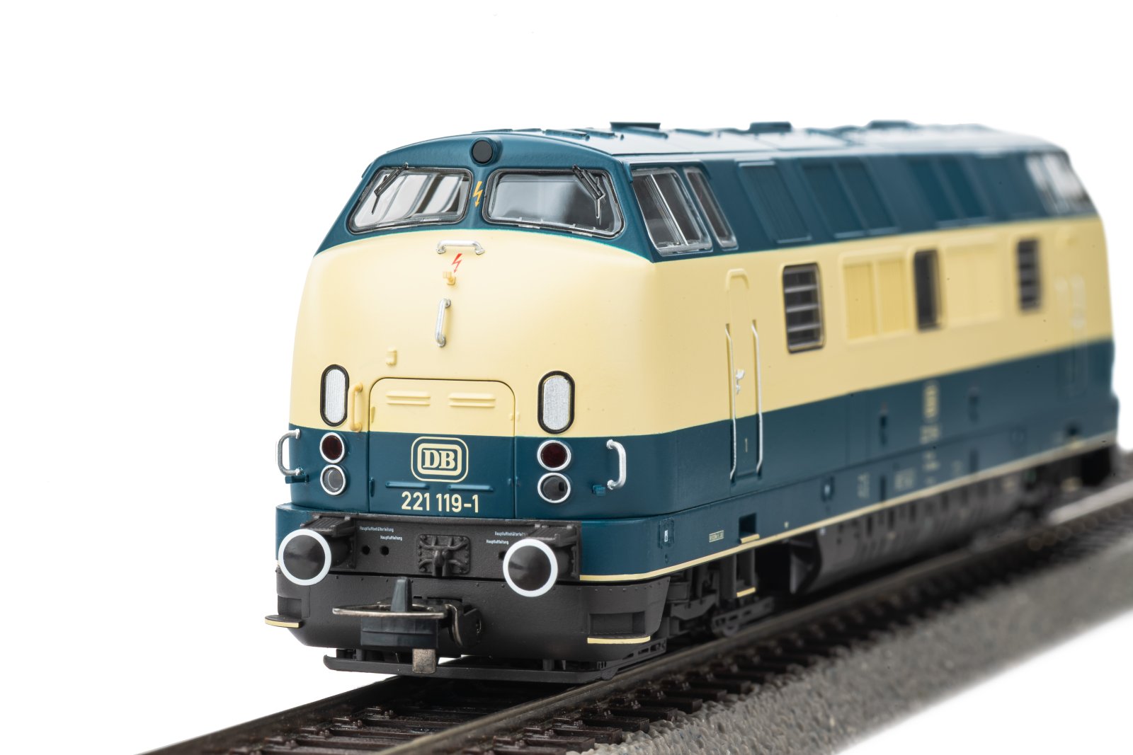 Diesellok BR 221 blau/ beige DB IV + DSS PluX22