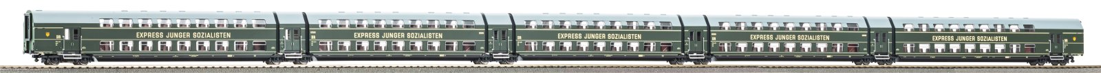 Doppelstock-Gliederzug DGBe12 Express Junger Sozialisten DR III