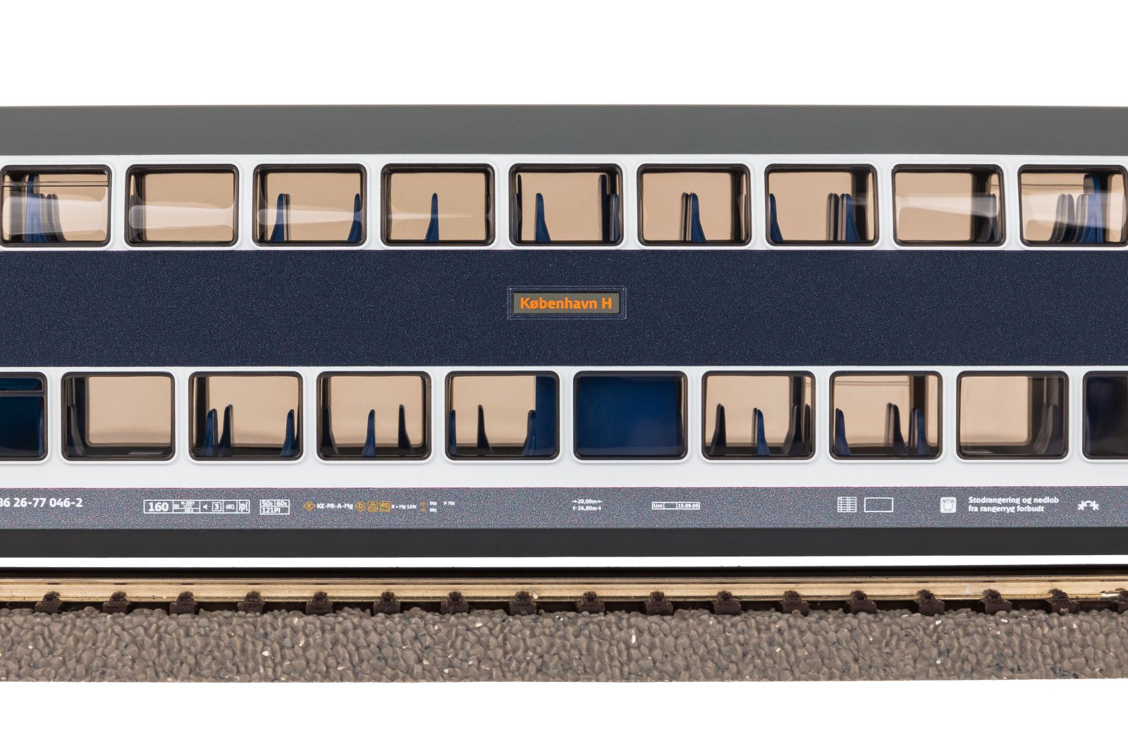 Doppelstockwg. DSB 2. Kl blau/weiß rote Tür